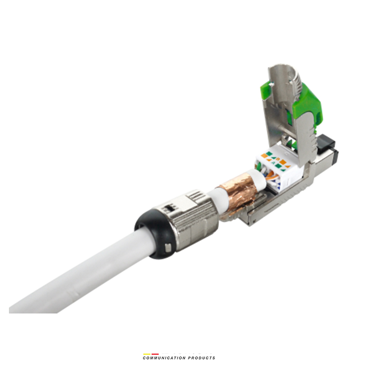 Cat.6A Toolless Termination plug shielded (Green color)